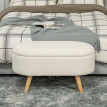 Banc de rangement Helas bout de lit rembourré teddy blanc