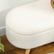 Banc de rangement Helas bout de lit rembourré teddy blanc