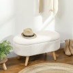 Banc de rangement Helas bout de lit rembourré teddy blanc