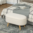 Banc de rangement Helas bout de lit rembourré teddy blanc