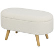 Banc de rangement Helas bout de lit rembourré teddy blanc
