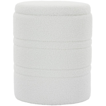 Pouf de rangement Emvik sherpa réversible salon chambre blanc