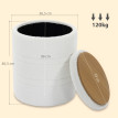 Pouf de rangement Emvik sherpa réversible salon chambre blanc