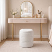 Pouf de rangement Emvik sherpa réversible salon chambre blanc