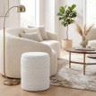 Pouf de rangement Emvik sherpa réversible salon chambre blanc