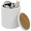 Pouf de rangement Emvik sherpa réversible salon chambre blanc