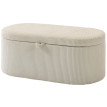 Ottomane de rangement Falisara banquette velours côtelé beige