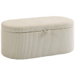 Ottomane de rangement Falisara banquette velours côtelé beige