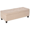 Banc coffre Isova rembourré boutonné rangement beige