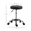 Helvier Tabourets roulants réglables pivotants simili cuir noir