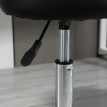 Helvier Tabourets roulants réglables pivotants simili cuir noir