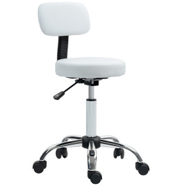 Tabouret Rales pivotant réglable à roulettes blanc