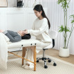 Tabouret Rales pivotant réglable à roulettes blanc