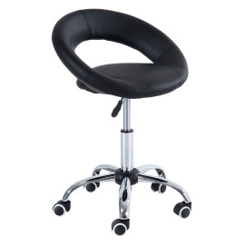Tabouret de massage Melria à roulettes pivotant réglable noir