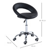 Tabouret de massage Melria à roulettes pivotant réglable noir