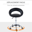Tabouret de massage Melria à roulettes pivotant réglable noir