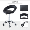 Tabouret de massage Melria à roulettes pivotant réglable noir