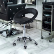 Tabouret de massage Melria à roulettes pivotant réglable noir