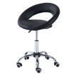 Tabouret de massage Melria à roulettes pivotant réglable noir