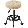 Tabouret de salon Merrio pivotant à roulettes réglable marron