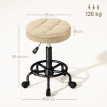 Tabouret de salon Merrio pivotant à roulettes réglable marron