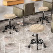 Tabouret de salon Merrio pivotant à roulettes réglable marron