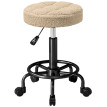 Tabouret de salon Merrio pivotant à roulettes réglable marron
