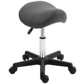 Terine tabouret roulant selle réglable gris