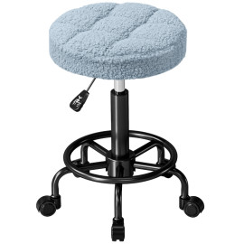 Tabouret Caliaes pivotant à roulettes réglable bleu