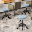 Tabouret Caliaes pivotant à roulettes réglable bleu