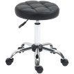 Tabouret de salon Paloria pivotant réglable en hauteur similicuir noir argent