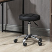 Tabouret de salon Paloria pivotant réglable en hauteur similicuir noir argent