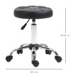Tabouret de salon Paloria pivotant réglable en hauteur similicuir noir argent