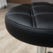 Tabouret de salon Paloria pivotant réglable en hauteur similicuir noir argent