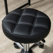 Tabouret de salon Paloria pivotant réglable en hauteur similicuir noir argent