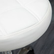 Tabouret de salon Verrio pivotant réglable en hauteur similicuir blanc argent