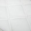 Tabouret de salon Verrio pivotant réglable en hauteur similicuir blanc argent