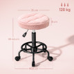 Tabouret Rivac réglable pivotant roulant salon rose