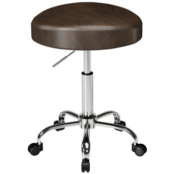 Tabouret Arioen pivotant réglable 360° similicuir marron