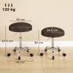Tabouret Arioen pivotant réglable 360° similicuir marron