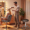 Tabouret Arioen pivotant réglable 360° similicuir marron