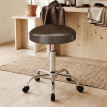 Tabouret Arioen pivotant réglable 360° similicuir marron