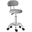 Tabouret de coiffure Daris pivotant réglable avec dossier gris
