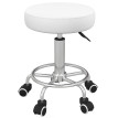 Tabouret de salon Eluiel réglable en hauteur similicuir blanc