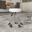 Tabouret de salon Eluiel réglable en hauteur similicuir blanc