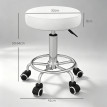 Tabouret de salon Eluiel réglable en hauteur similicuir blanc