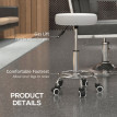Tabouret de salon Eluiel réglable en hauteur similicuir blanc