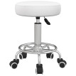 Tabouret de salon Eluiel réglable en hauteur similicuir blanc