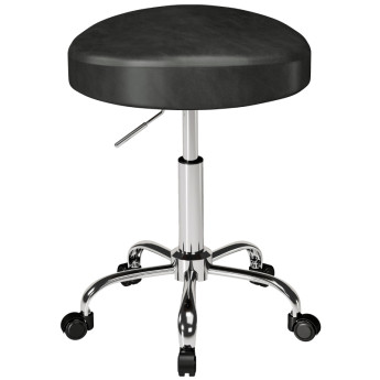 Tabouret de salon Nalo roulant réglable pivotant noir