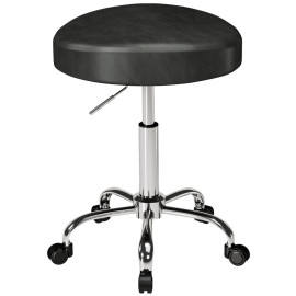 Tabouret de salon Nalo roulant réglable pivotant noir
